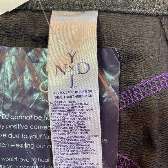 NYDJ Samantha Slim Ponte Sz 4 Heathered Gray High Rise Stretch Pants #11540 NWT - Picture 13 of 15